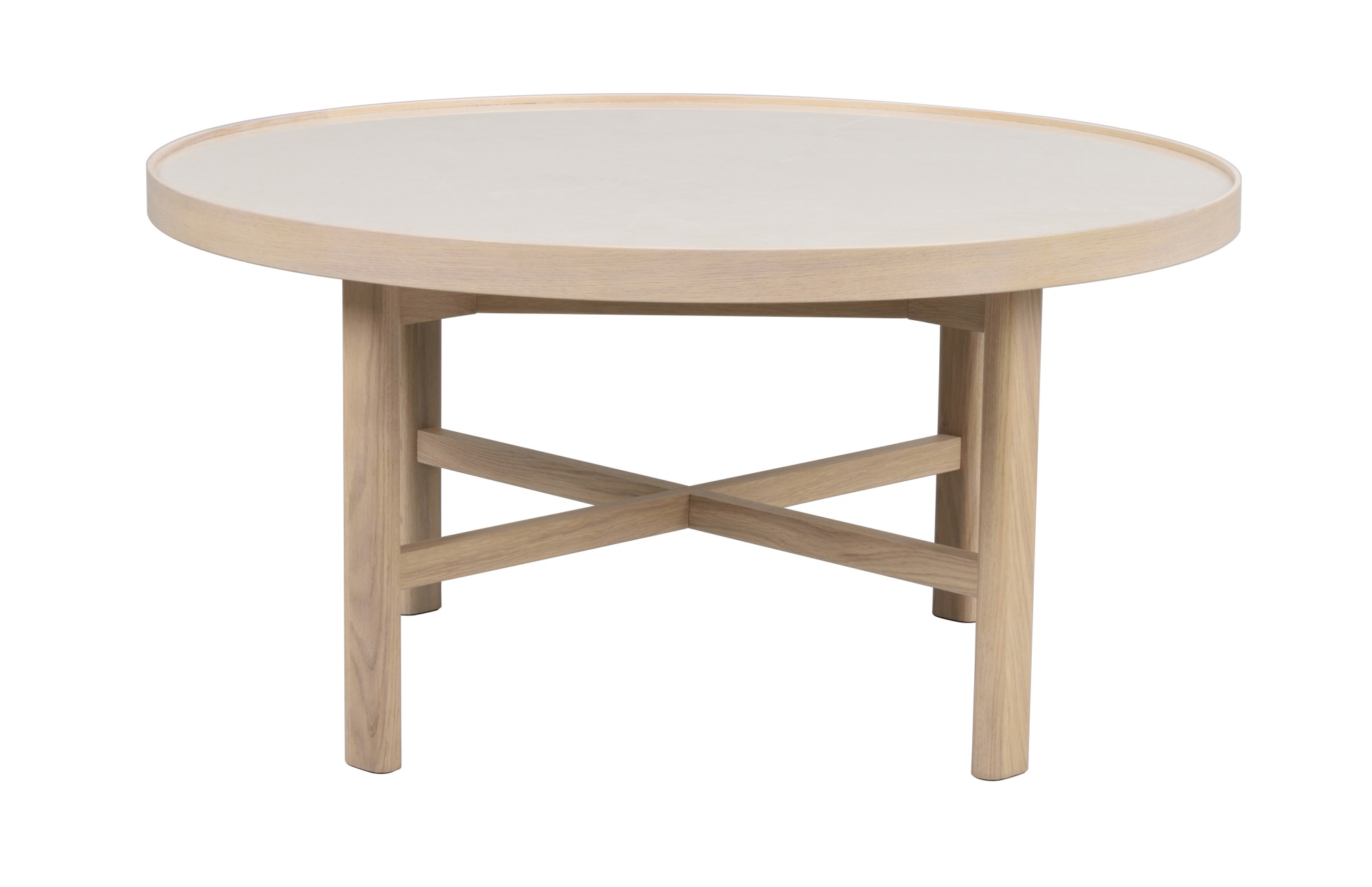 Couchtisch Marsden Rund 90cm, Weiß passt perfekt in stilvolle Wohnräume.