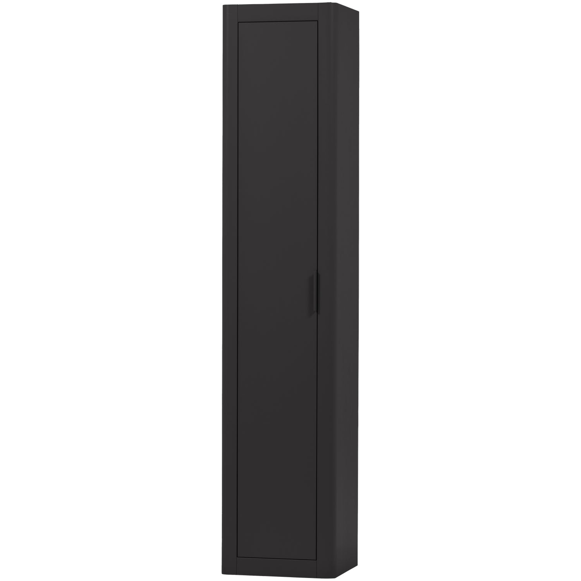 Schrank schmal, Stauraum, Kiefer FSC, modern, mattschwarz