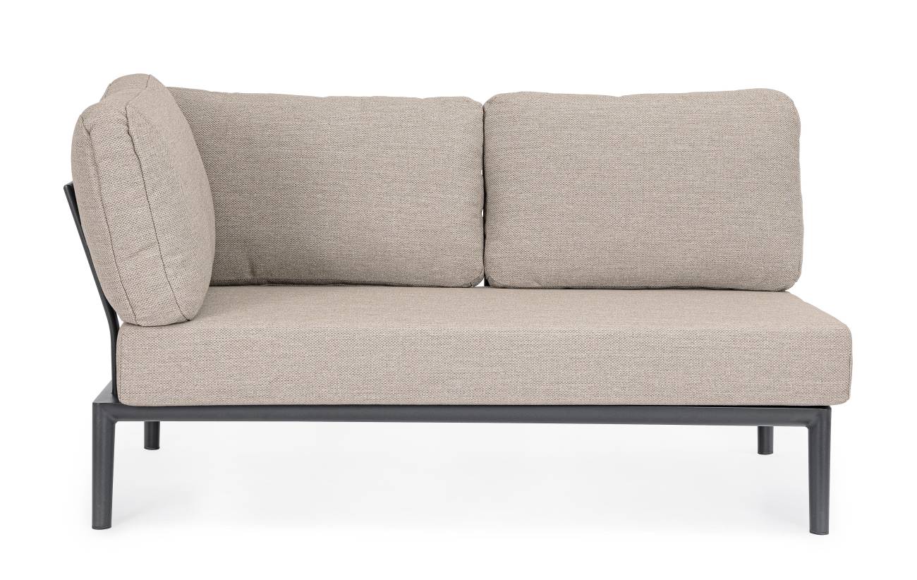 Gartenmodulsofa Gerald aus Aluminium Eck-Element, Anthrazit