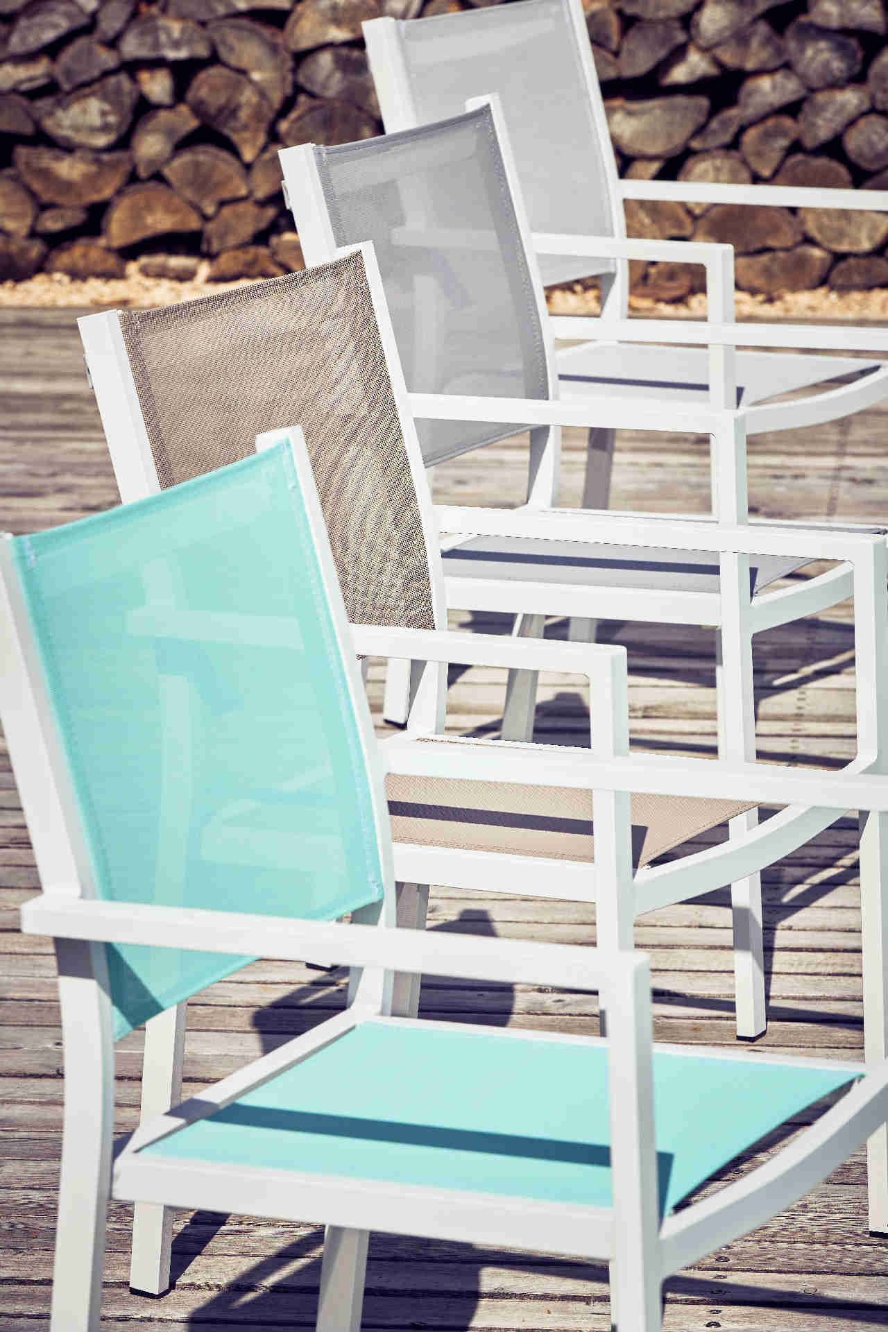 JanKurtz Gartenstuhl Gartensessel Aria Armlehne Textilene Aluminium stapelbar