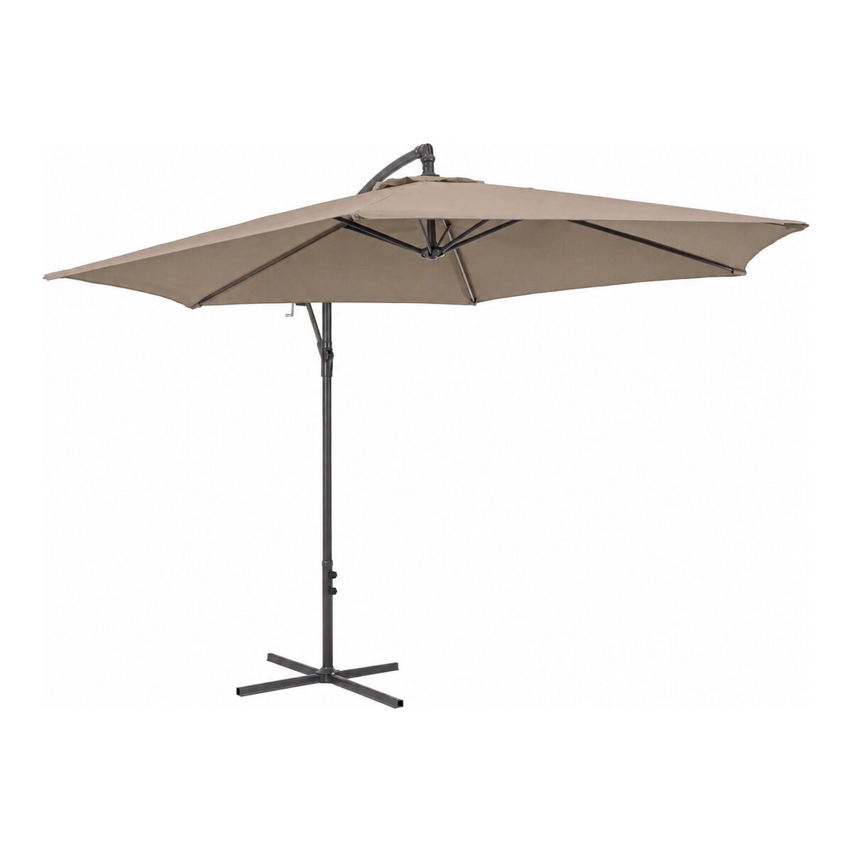 Ampelschirm Nizza - Aluminium Anthrazit, Polyester-Stoff Taupe, Ø 300 cm
