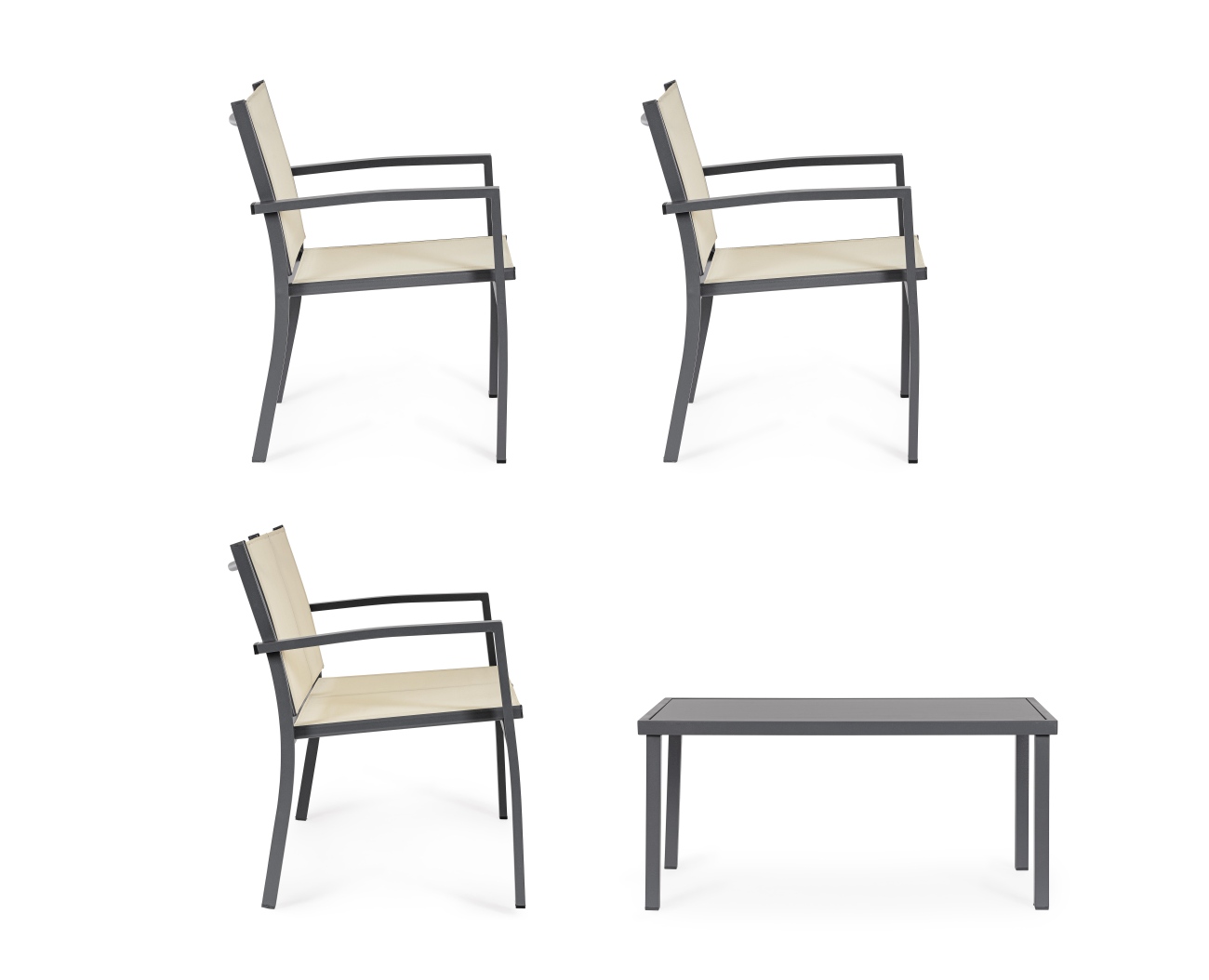 Garten-Set Florida 4er Gruppe, Creme