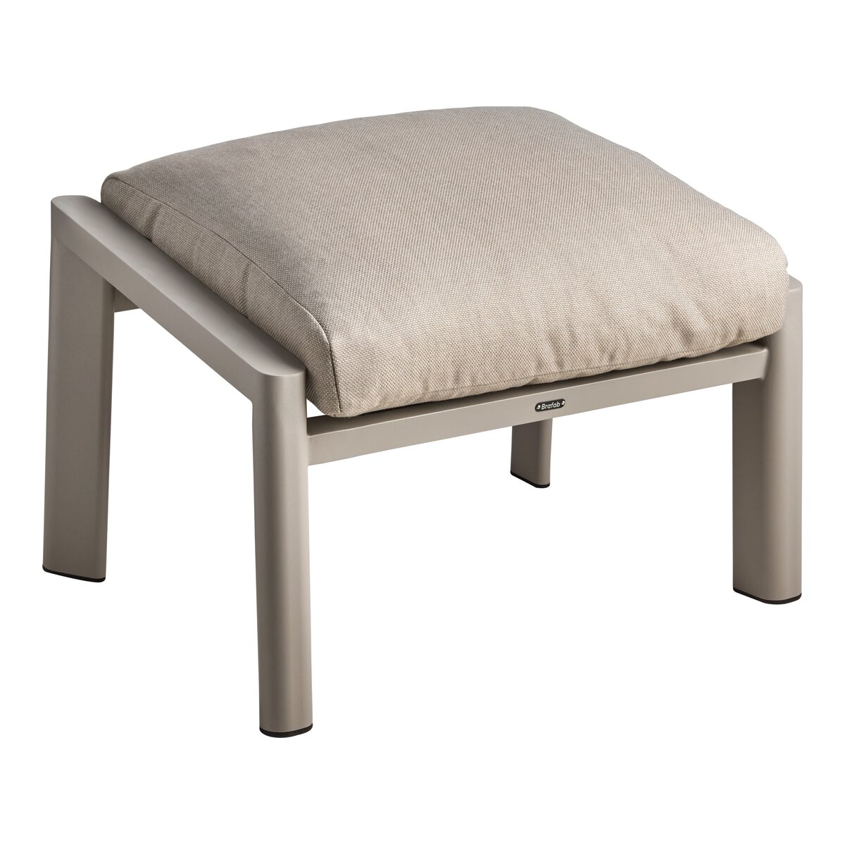 Gartenhocker Slide aus Aluminium mit Kissen, modern, Taupe Beige, Outdoor geeignet