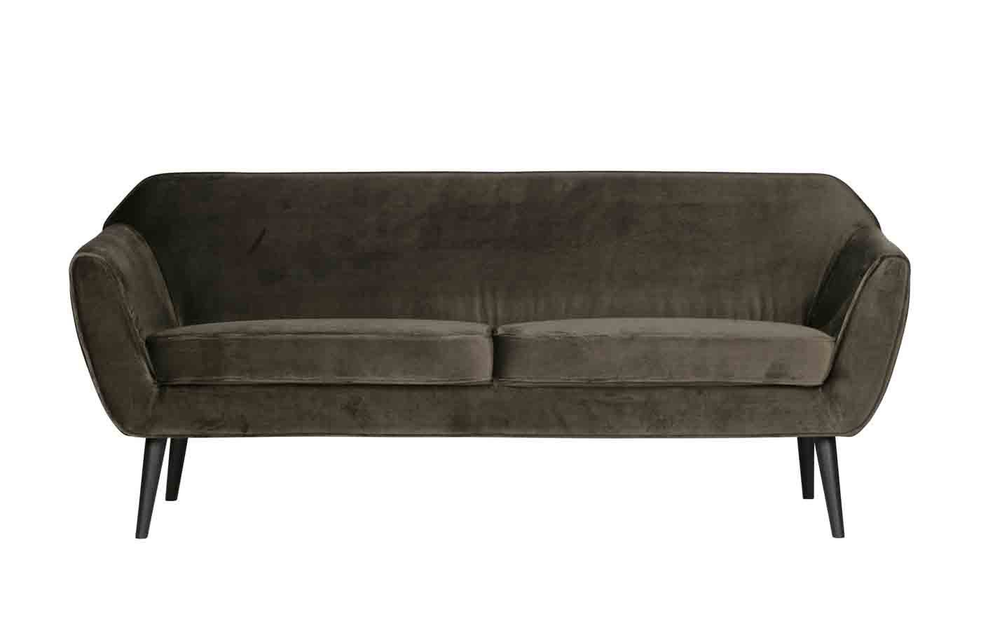 Sofa Rocco mit Samtbezug in der Farbe Grau