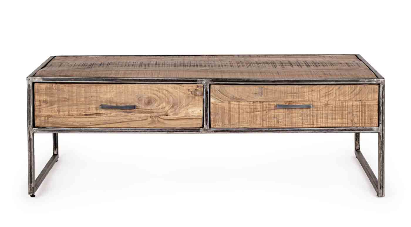 Couchtisch Elmer aus Akazienholz und Stahl