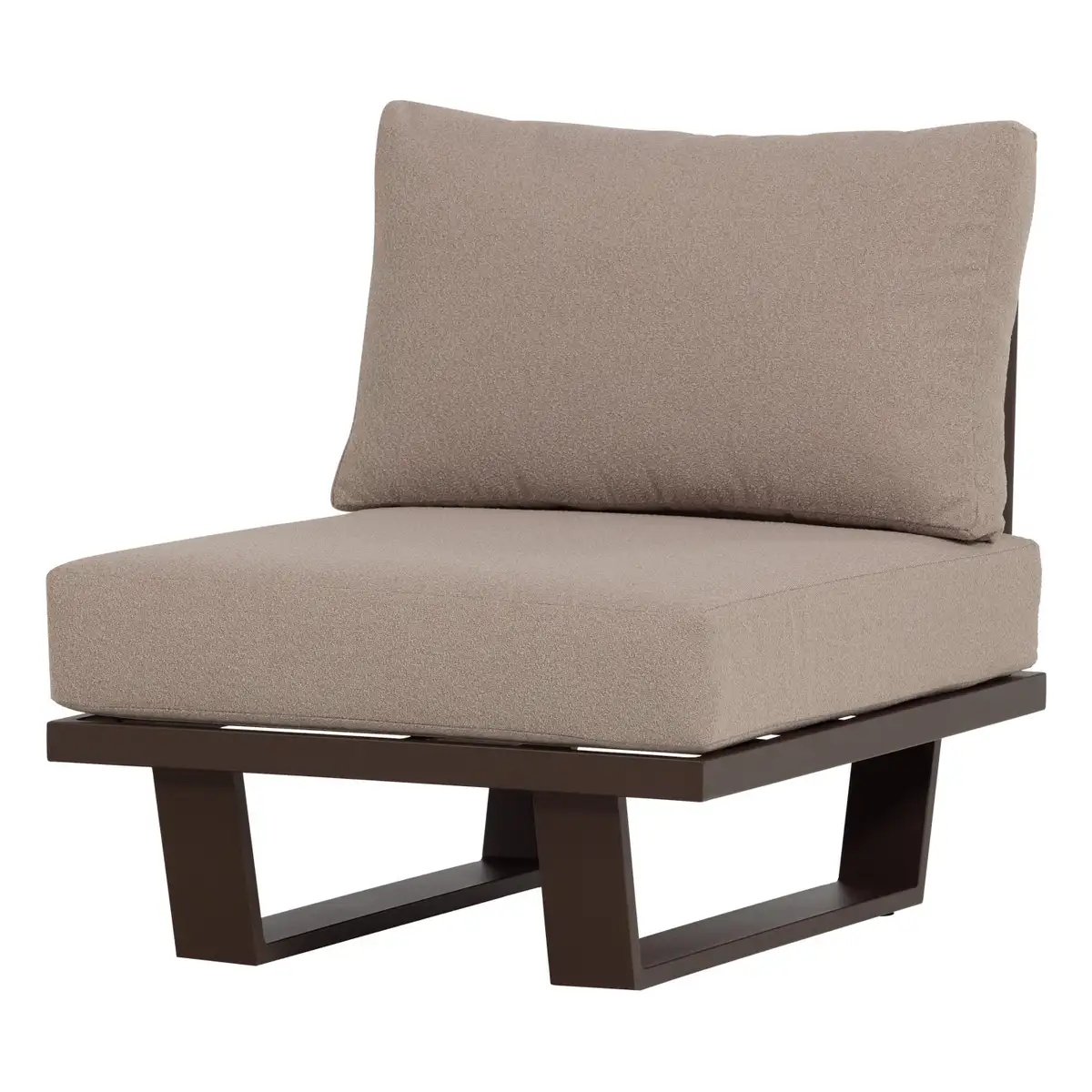 Gartensessel Bear - Aluminium & Olefin-Stoff, Braun