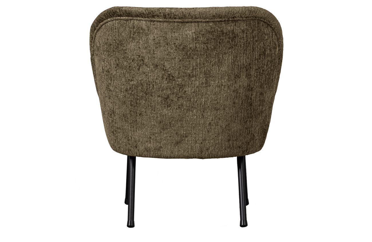 Der Sessel Vogue überzeugt mit seinem modernen Stil. Gefertigt wurde er aus Struktursamt, welches einen dunkelbraunen Farbton besitzt. Das Gestell ist aus Metall und hat eine schwarze Farbe. Der Sessel besitzt eine Größe von 57x70 cm.
