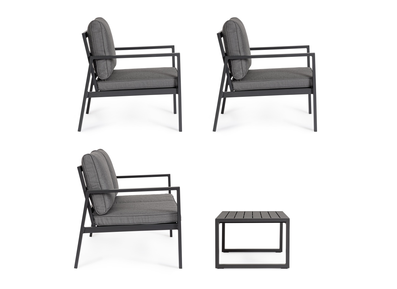 Garten-Set Hilde 4er Gruppe, Anthrazit