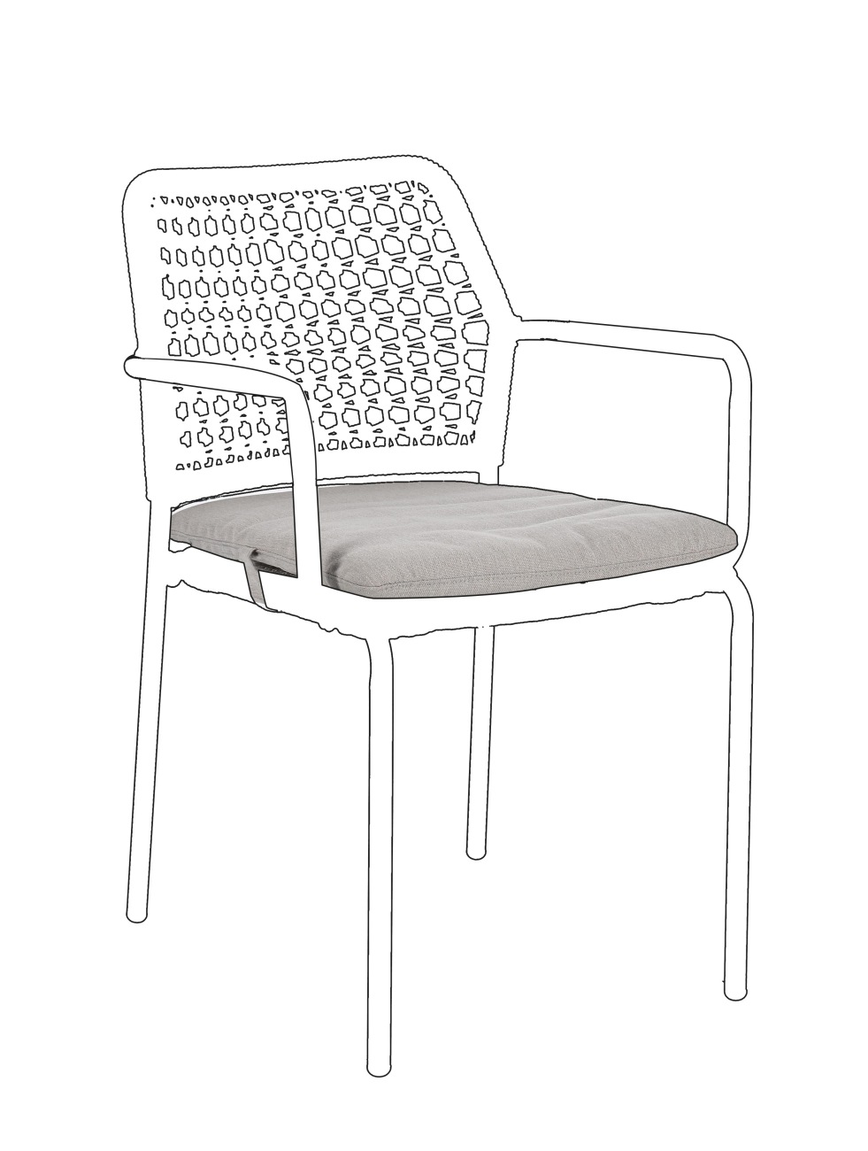 Sitzkissen Rajada aus Wasserabweisendem Stoff, Natur Sitzkissen Rajada 2er-Set aus Wasserabweisendem Stoff, Natur