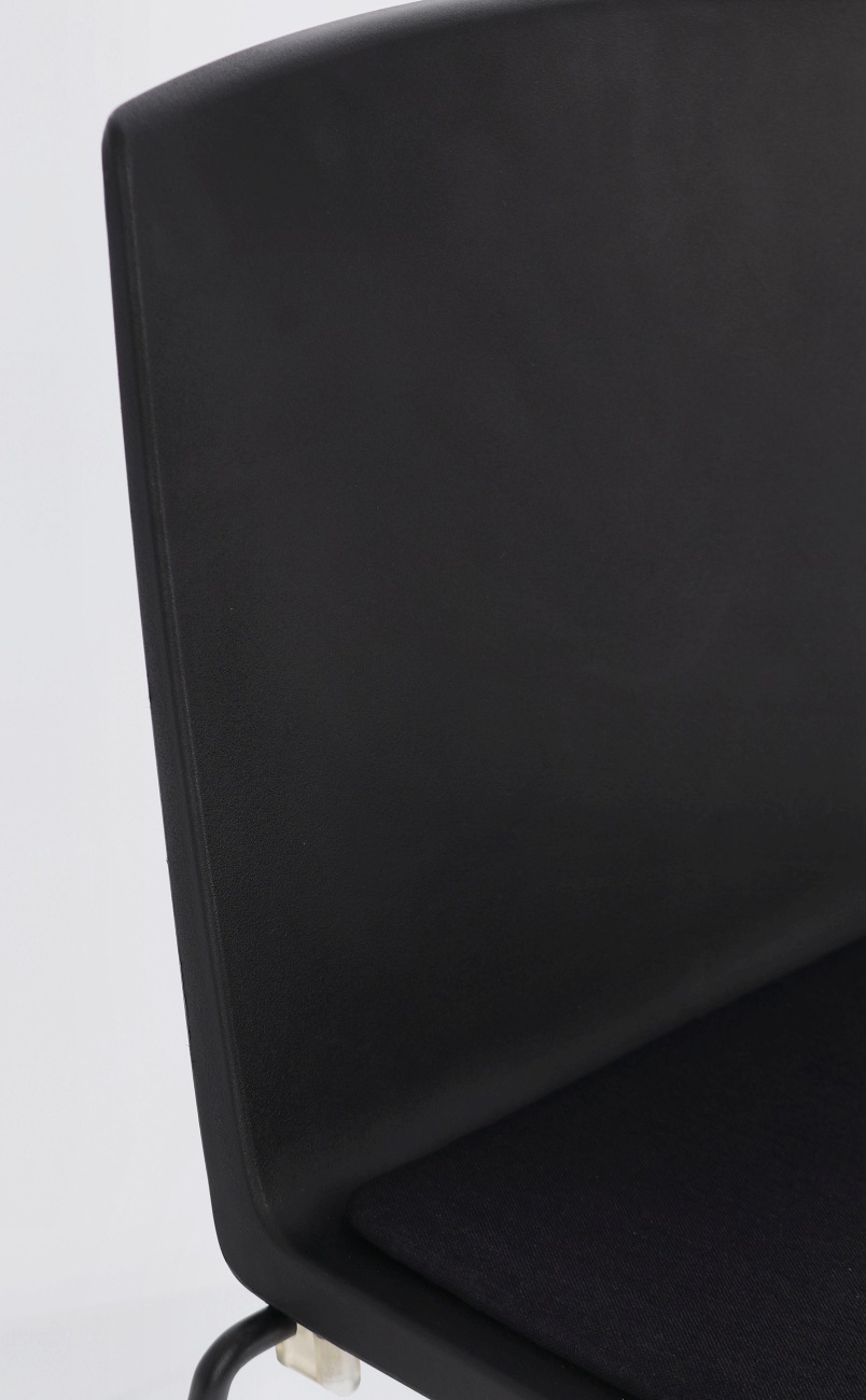 Esszimmerstuhl Giulia 4er-Set aus Metall, Schwarz/Schwarz