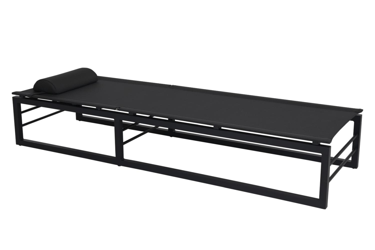 Gartenliege Vevi aus Metall, Schwarz