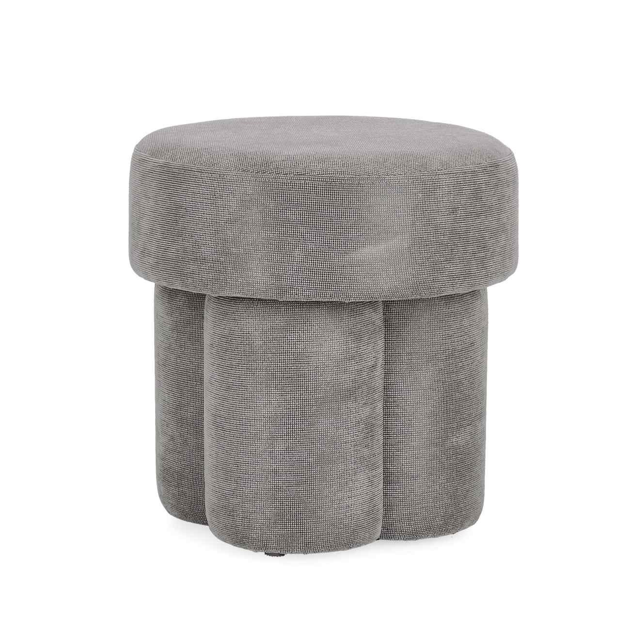 Hocker Glenda aus Stoff, Grau Hocker Glenda aus Stoff, Grau