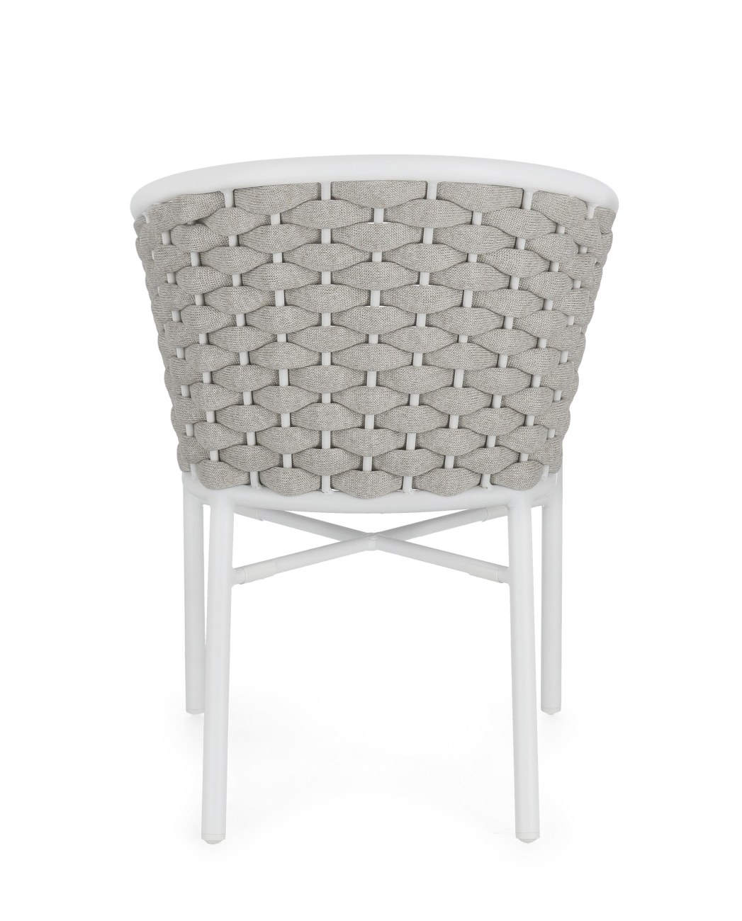 Gartenstuhl Margalida aus Aluminium, Hellgrau / Weiß