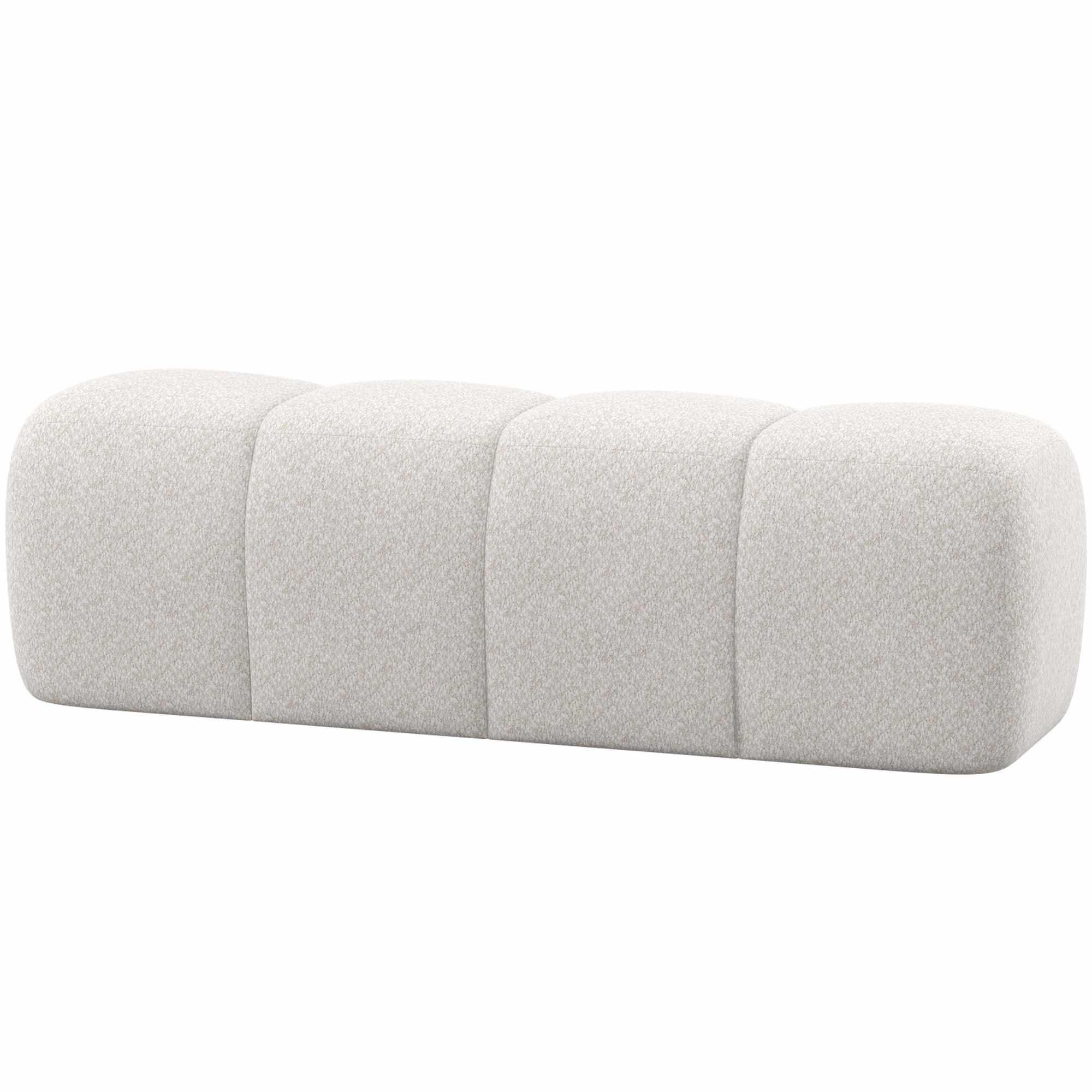 Essbank Mojo aus Chenille-Stoff, modern und bequem, naturfarben, 164 cm, flexibel erweiterbar