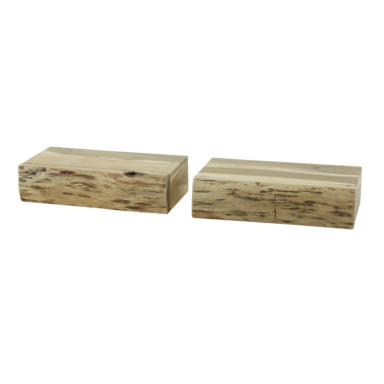 2er-Set Nachttisch Trinibula - Akazie massiv Natur, 1 Schublade, 40 cm