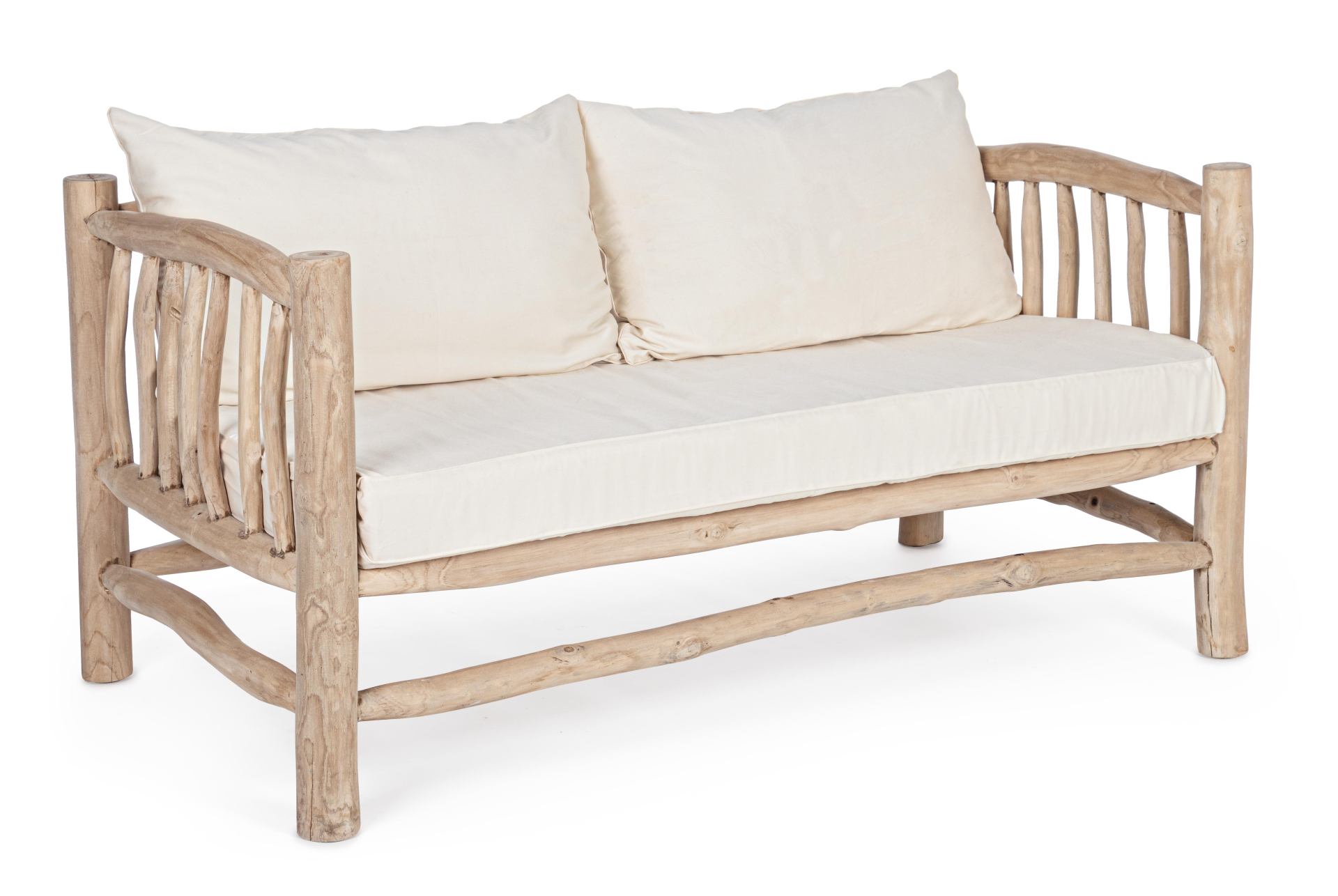 Sofa Sahel aus Teakholzzweigen, Natur Sofa Sahel aus Teakholzzweigen, Natur