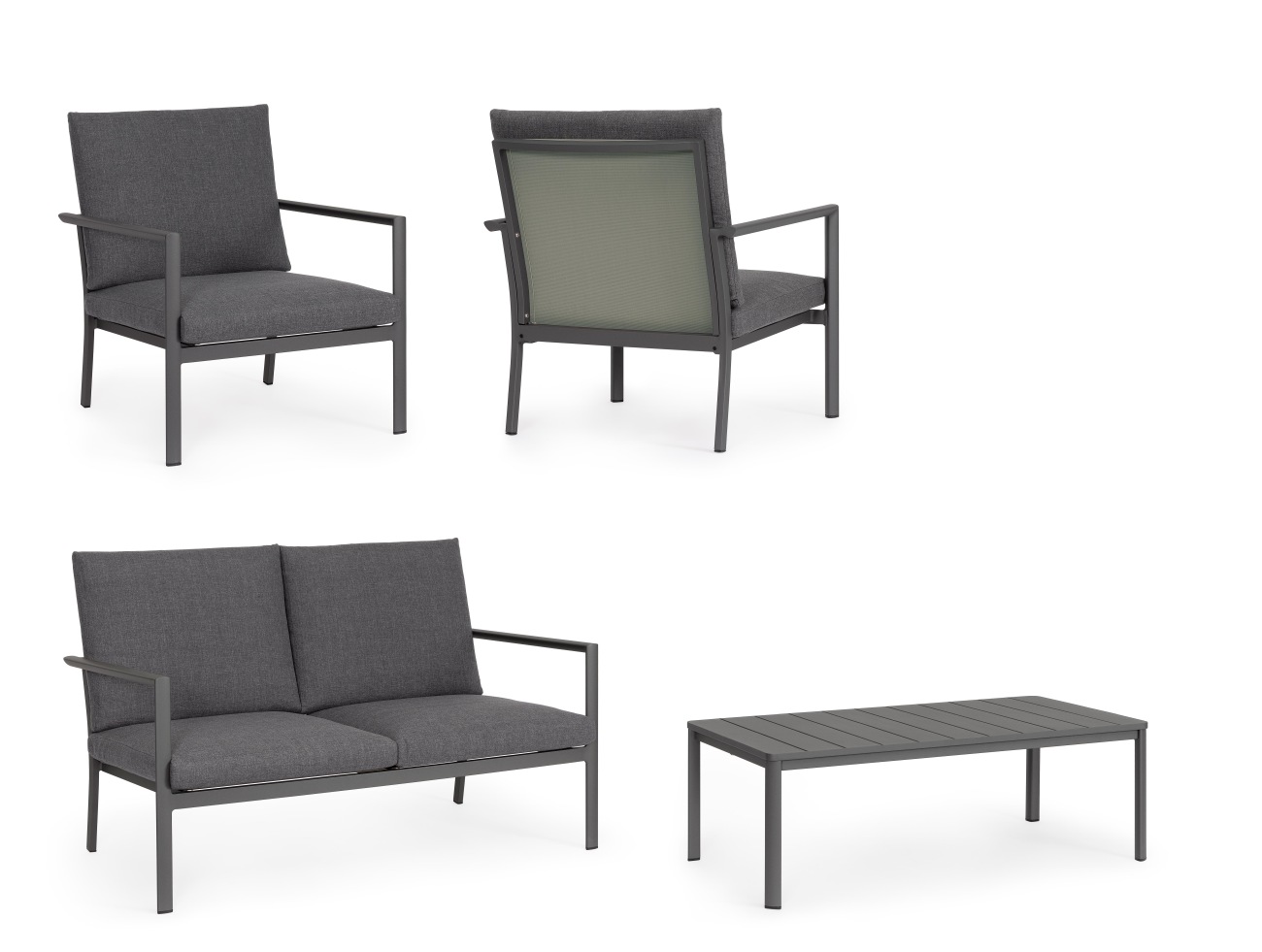 Garten-Set Konnor 4er Gruppe, Anthrazit