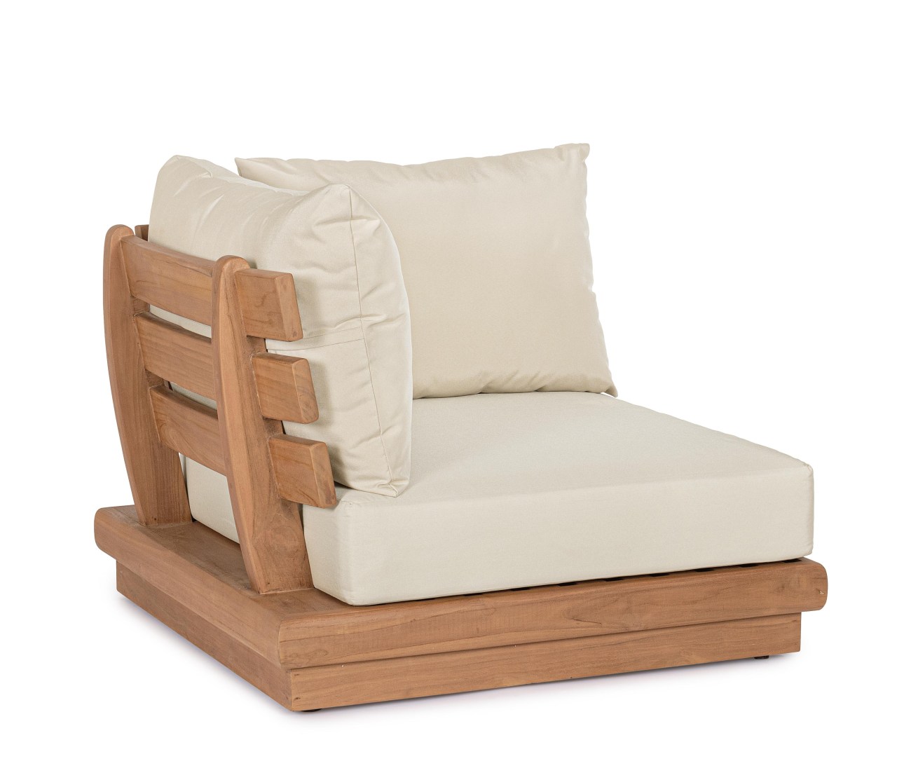 Gartenmodulsofa Delgada aus Teakholz, Eck-Element Gartenmodulsofa Delgada aus Teakholz, Eck-Element