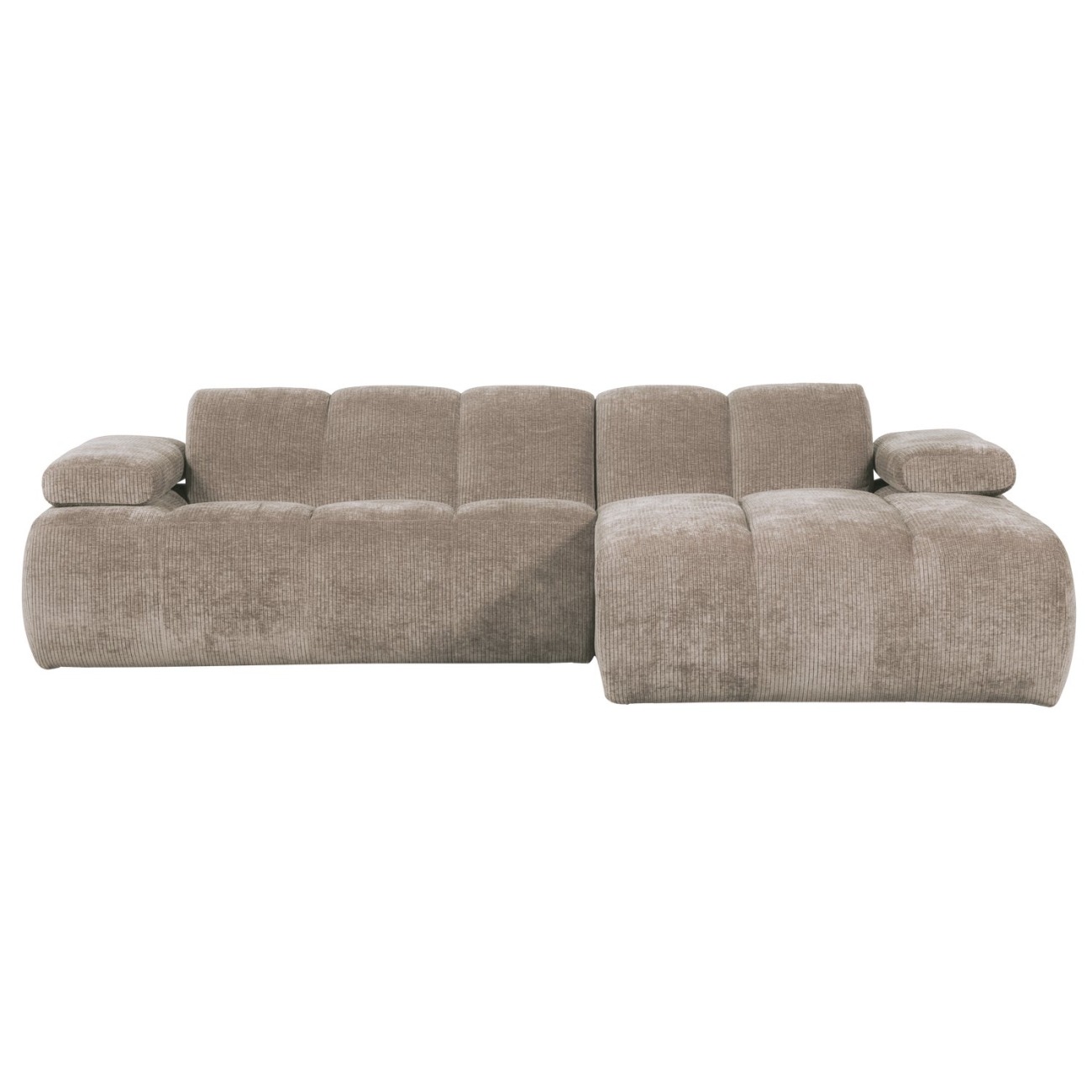 Chaiselongue Mojo aus Flachcord Rechts, Dunkelsand Chaiselongue Mojo aus Flachcord Rechts, Dunkelsand