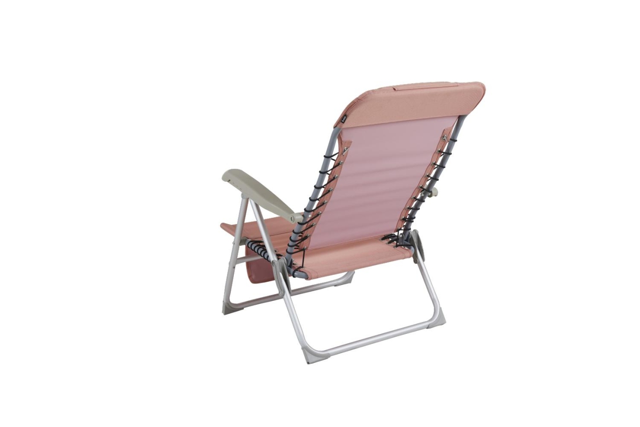 Der Gartenstuhl Ulrika überzeugt mit seinem modernen Design. Gefertigt wurde er aus Stoff, welches einen pinken Farbton besitzt. Das Gestell ist auch aus Metall und hat eine silberne Farbe. Die Sitzhöhe des Stuhls beträgt 30 cm.