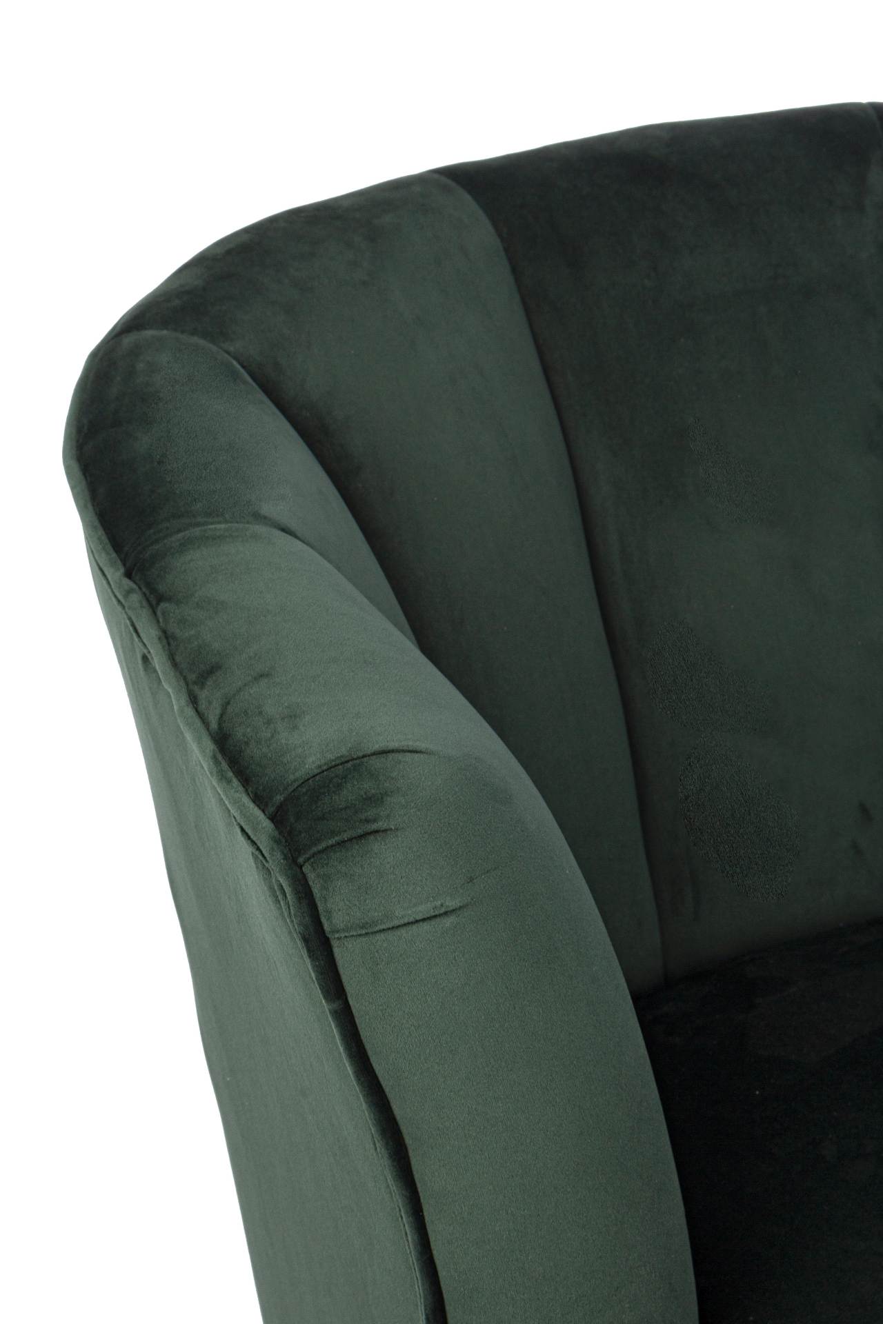 Der Sessel Odilon überzeugt mit seinem modernen Design. Gefertigt wurde er aus Stoff in Samt-Optik, welcher einen grünen Farbton besitzt. Das Gestell ist aus Metall und hat eine schwarze Farbe. Der Sessel besitzt eine Sitzhöhe von 45 cm. Die Breite beträg