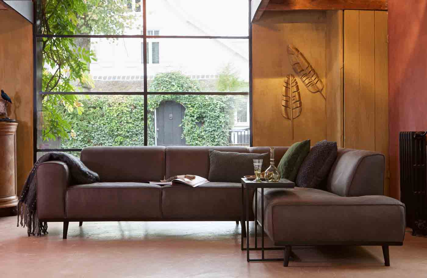 Ecksofa Statement Eco Leder, rechts Grau