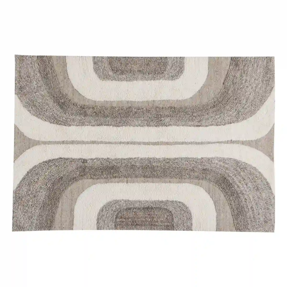 Teppich Livo - Wolle / Baumwolle Grau / Weiß, 170 x 240 cm