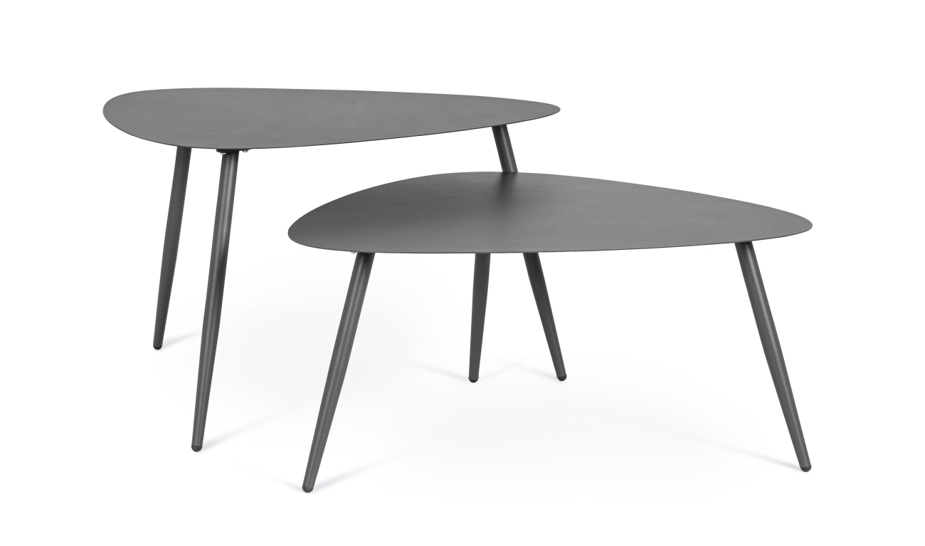 Gartencouchtisch-Set Yvonne aus Metall, Anthrazit