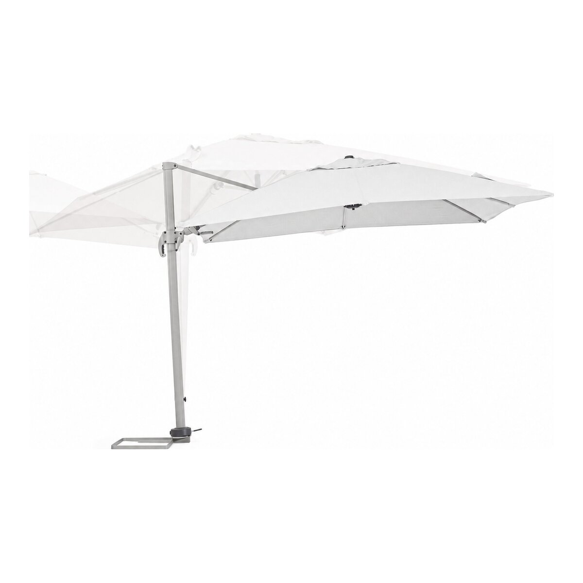 Ampelschirm Saragozza - Aluminium & Polyester-Stoff, Grau, 3x3 m
