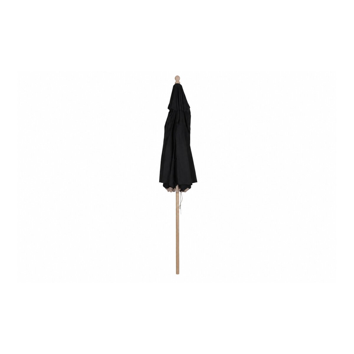 Sonnenschirm Reggio aus Buchenholz und Polyester, modern skandinavisch, schwarz, Ø 300 cm