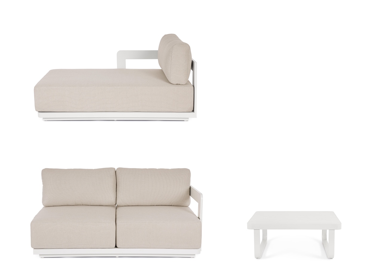 Garten-Set Mariel, Gartenecksofa & Couchtisch