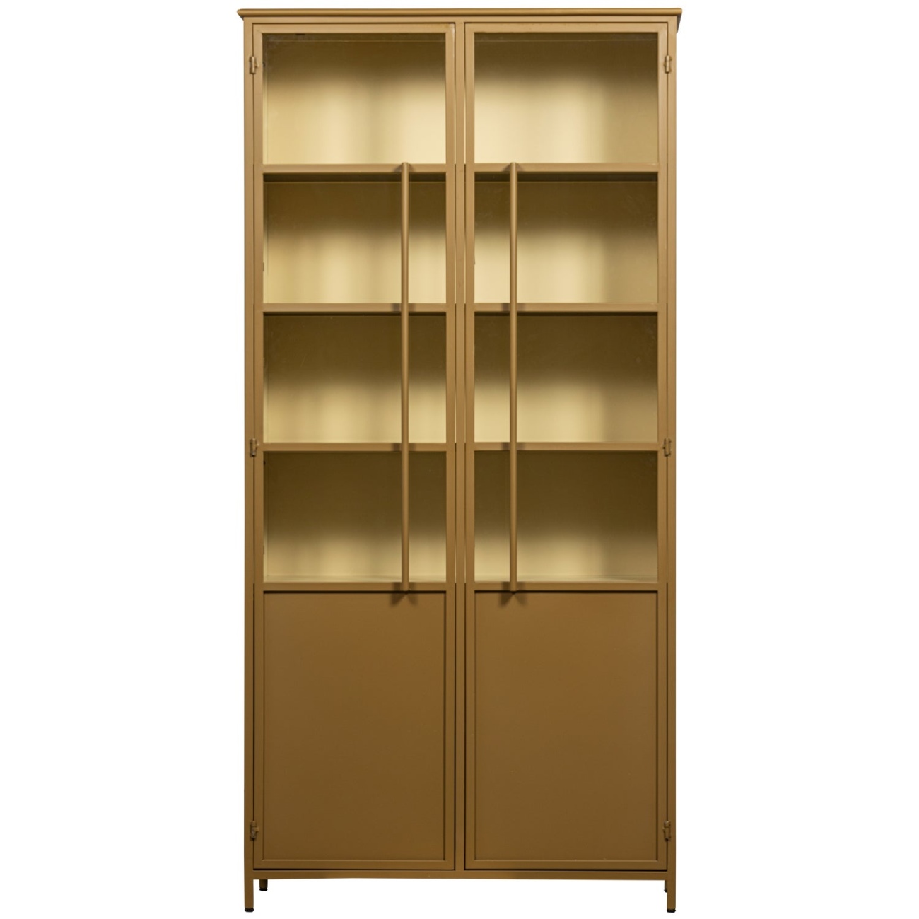 Virtrine Exhibit XL aus Metall, Honiggelb