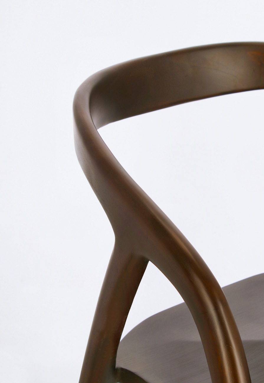 Esszimmerstuhl Dotty aus Teakholz, Dunkelbraun