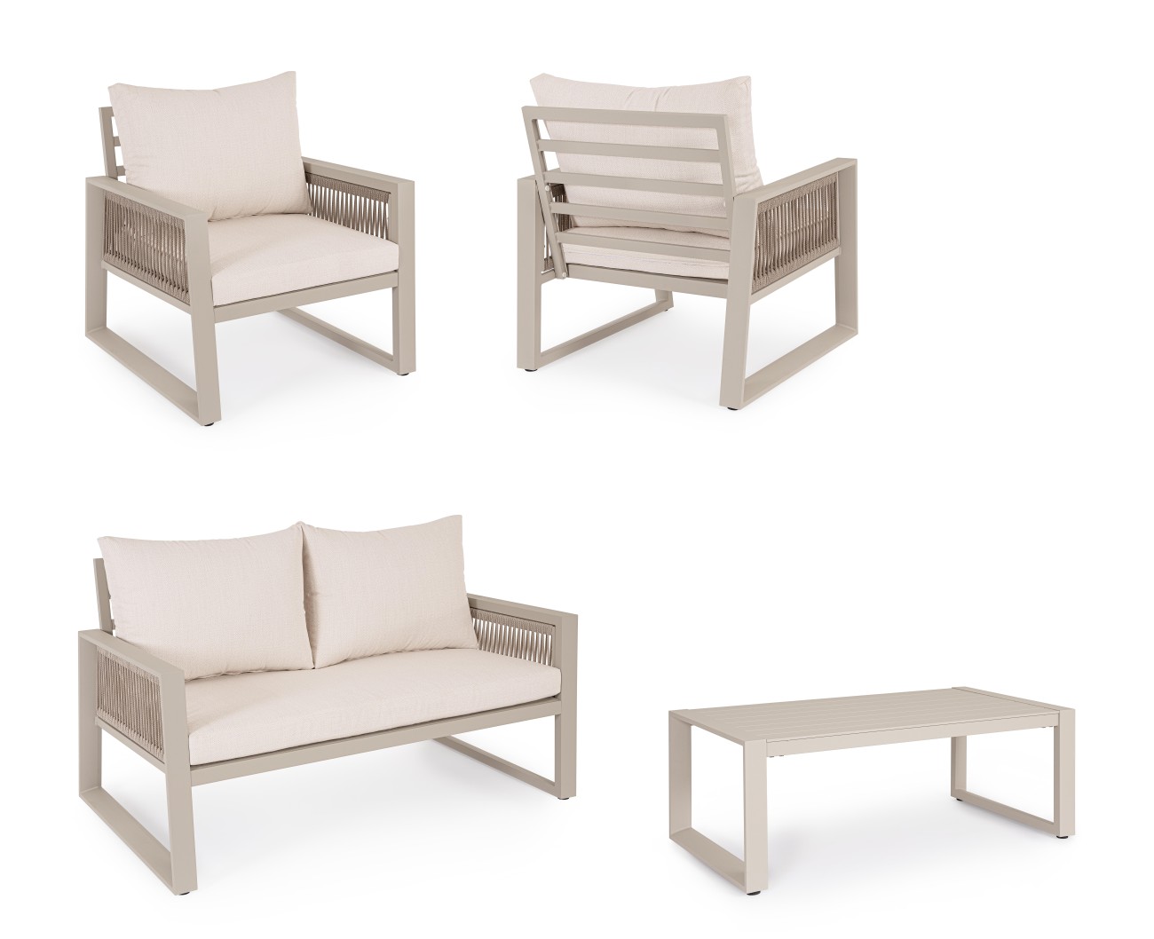 Garten-Set Captiva 4er Gruppe, Taupe