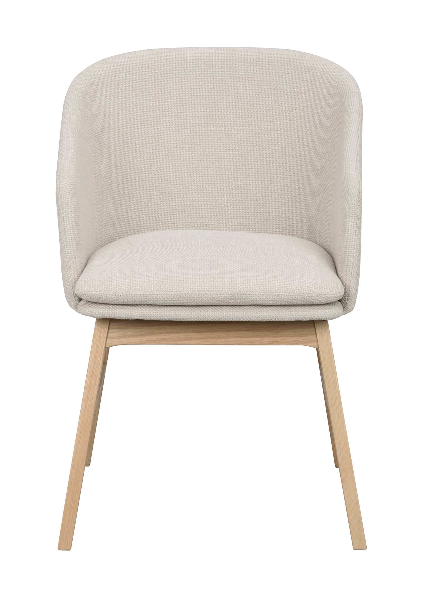 Design trifft Funktion: Stuhl Windham 2er Set mit Armlehnen, Beige / Eiche.