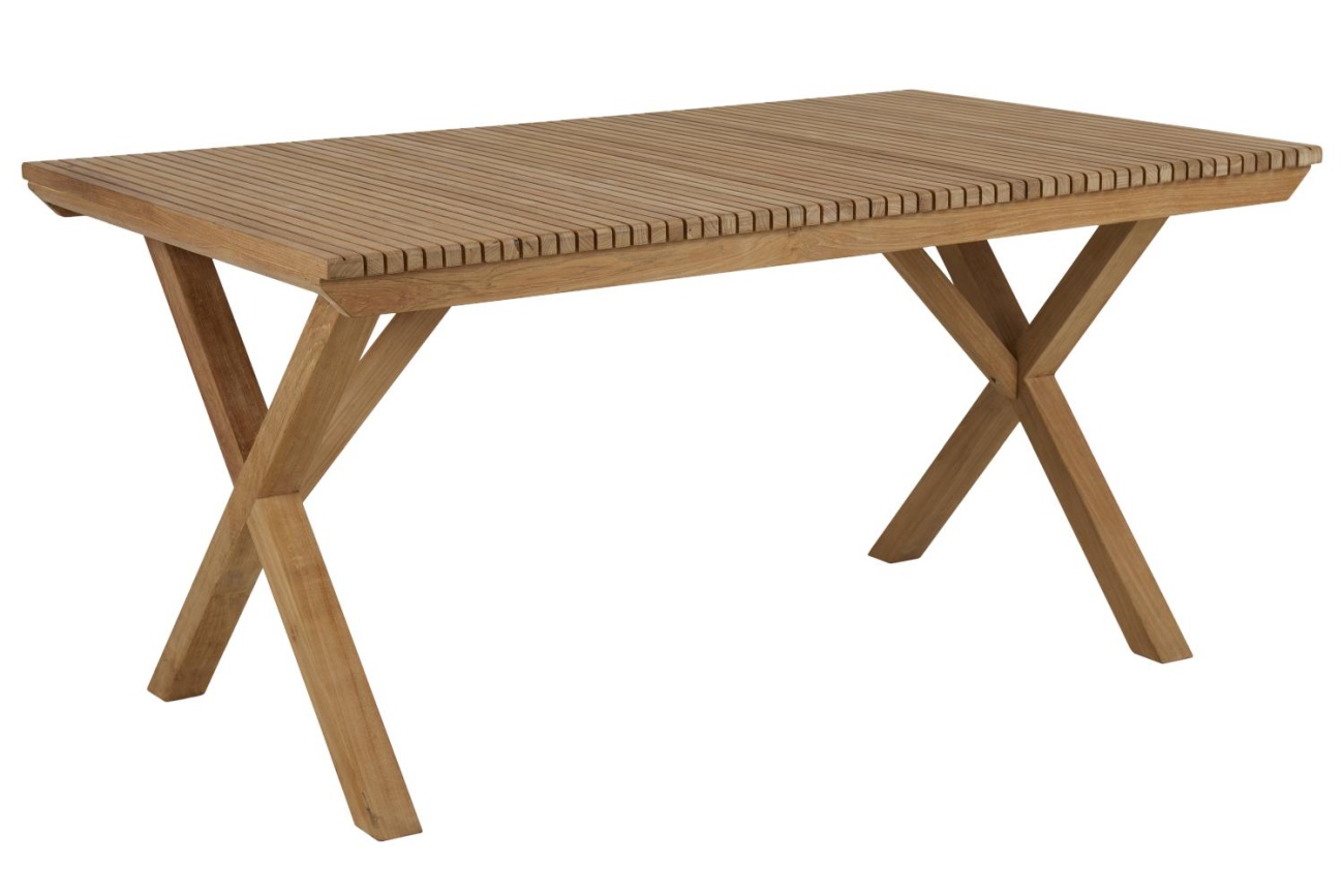 Der Gartenesstisch Julita überzeugt mit seinem modernen Design. Gefertigt wurde die Tischplatte aus Teakholz und hat eine natürliche Farbe. Das Gestell ist auch aus Teakholz und hat eine natürliche Farbe. Der Tisch besitzt eine Länge von 150 cm.