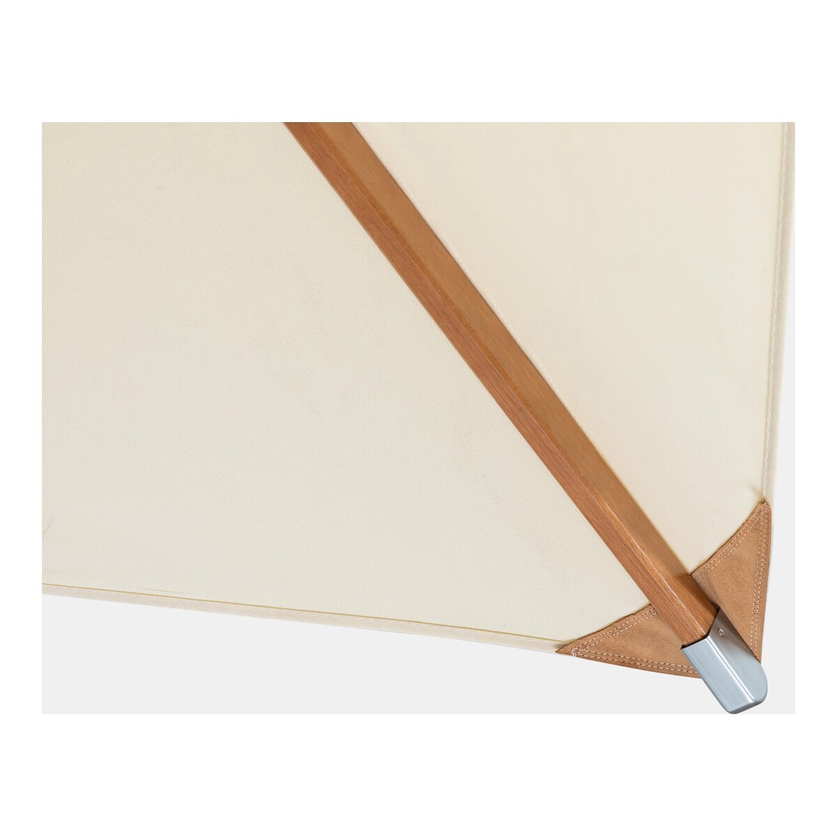 Ampelschirm Capua - Teakholz Natur, Polyester-Stoff Ecru, 3x4 m