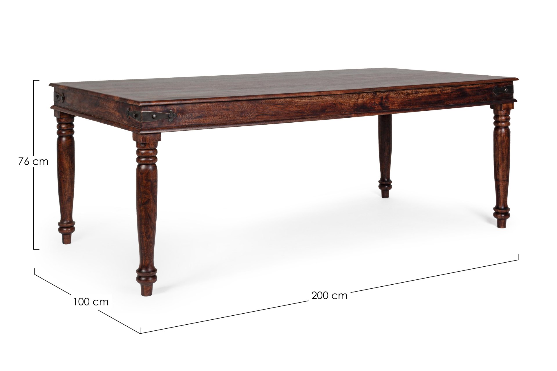 Der Esstisch Jaipur überzeugt mit seinem klassischem Design. Gefertigt wurde er aus Akazienholz, welches einen natürlichen Farbton besitzt. Das Gestell des Tisches ist auch aus Akazienholz. Der Tisch besitzt eine Breite von 200 cm.
