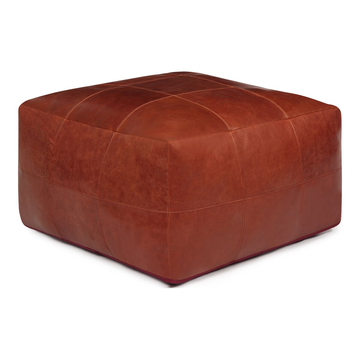 Pouf Anneta aus Leder 60x60 cm, Braun | 60x60 cm | Braun