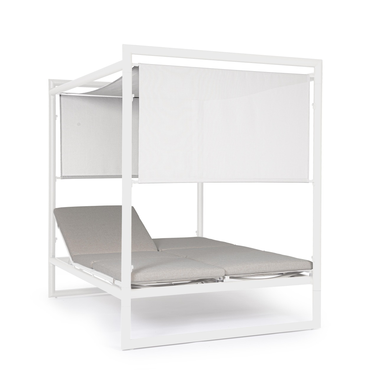 Gartendaybed Konnor aus Aluminium, Weiß