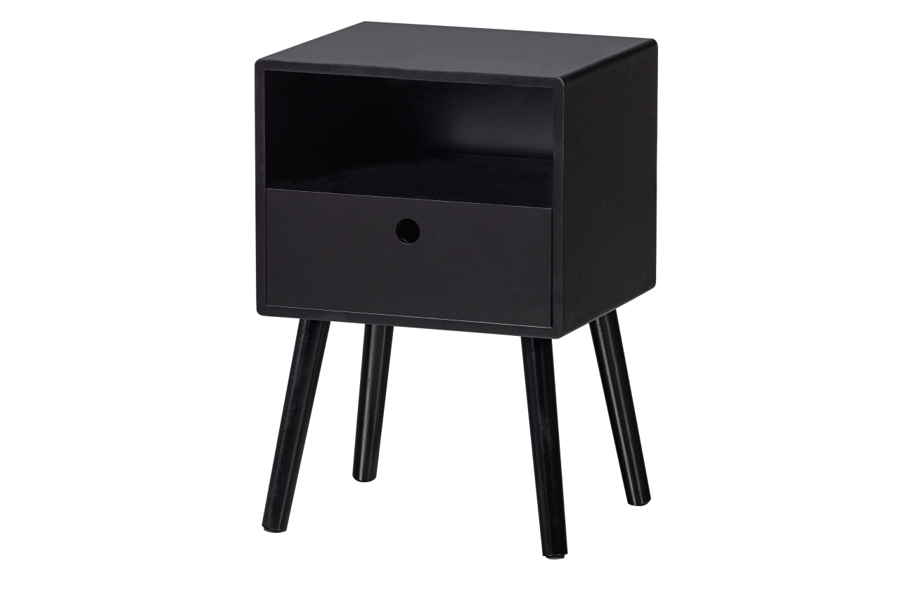 Nachttisch Ozzy aus MDF, Schwarz Nachttisch Ozzy aus MDF, Schwarz