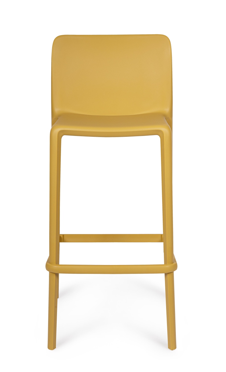 Barhocker Chloris 4er-Set aus Kunststoff, Ocker