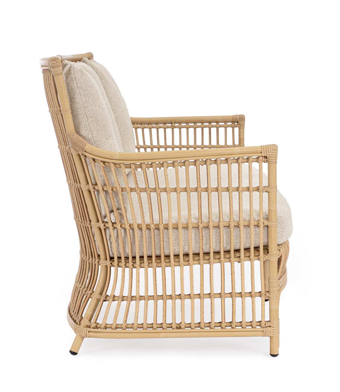 Gartensofa Adelma Ratten-Optik, Natur