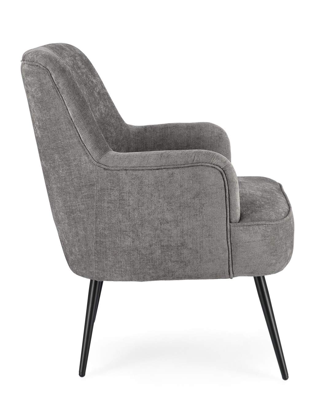 Sessel Ernestine aus Stoff, Grau