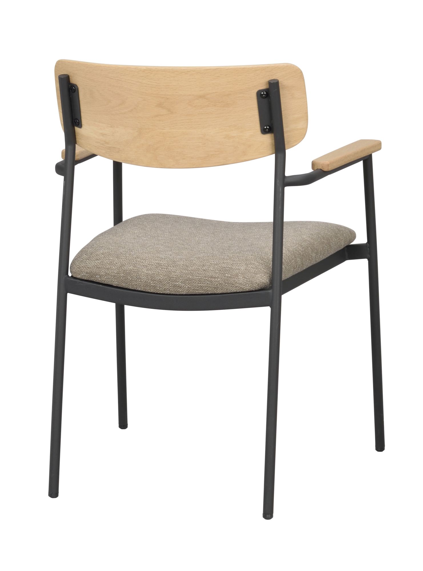 Stuhl Maymont 2er Set mit Armlehnen, Eiche / Dunkelbeige passt perfekt in stilvolle Wohnräume.