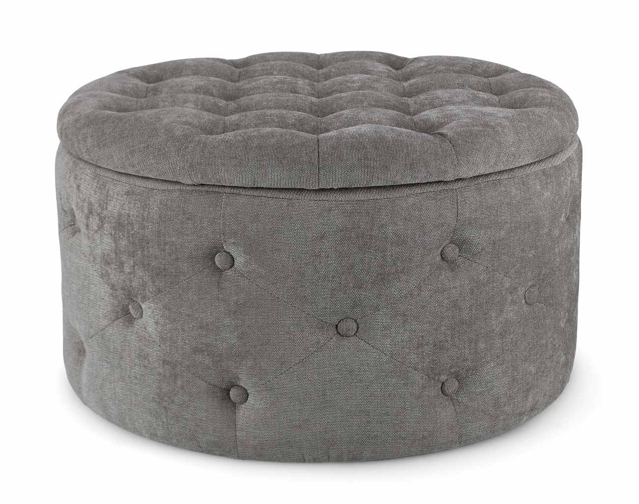 Pouf Ernestine aus Stoff, Grau Pouf Ernestine aus Stoff, Grau