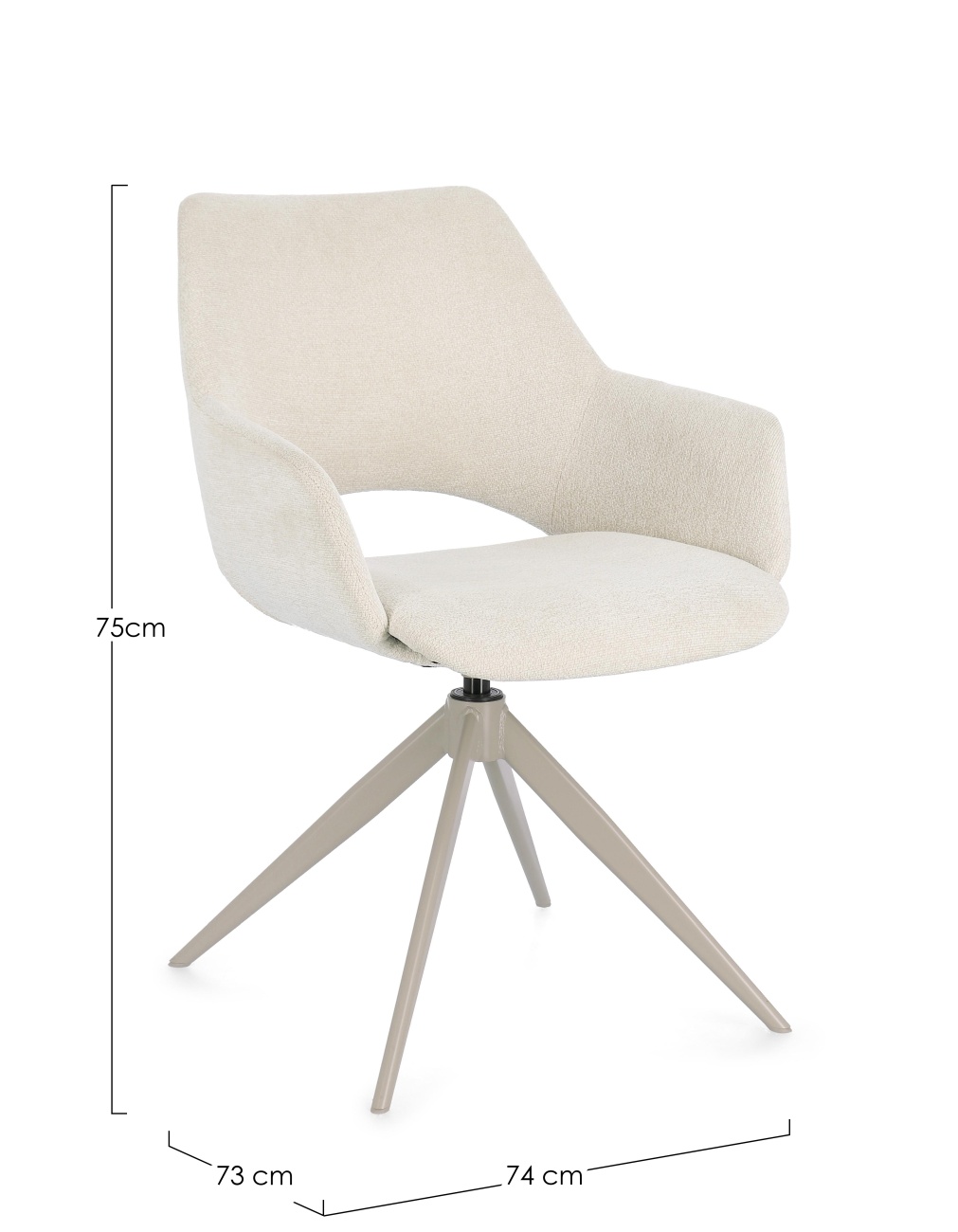 Esszimmerstuhl Vivian mit Armlehne, Moon