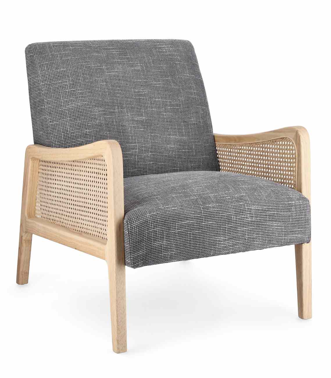 Der Sessel Deanna überzeugt mit seinem modernen Stil. Gefertigt wurde er aus einem Stoff-Bezug, welcher einen grauen Farbton besitzt. Das Gestell ist aus Kautschukholz und hat eine natürliche Farbe. Der Sessel verfügt über eine Armlehne.