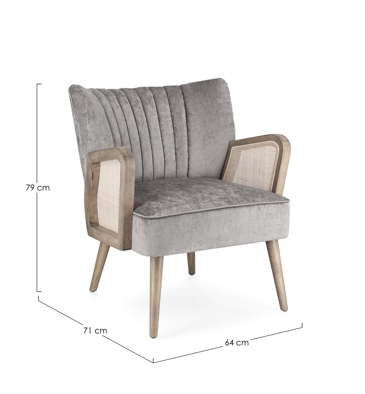 Der Sessel Virna überzeugt mit seinem modernen Stil. Gefertigt wurde er aus einem Stoff-Bezug, welcher einen grauen Farbton besitzt. Das Gestell ist aus Kautschukholz und hat eine braune Farbe. Der Sessel verfügt über eine Armlehne.