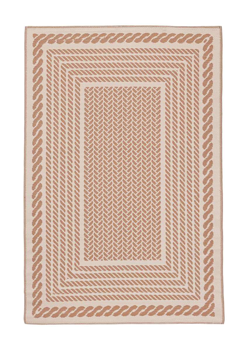 Der Outdoor Teppich Kashan überzeugt mit seinem modernen Design. Gefertigt wurde er aus Kunststofffasern, welche einen Beigen Farbton besitzt. Der Teppich verfügt über eine Größe von 180x270 cm und ist für den Outdoor Bereich geeignet.
